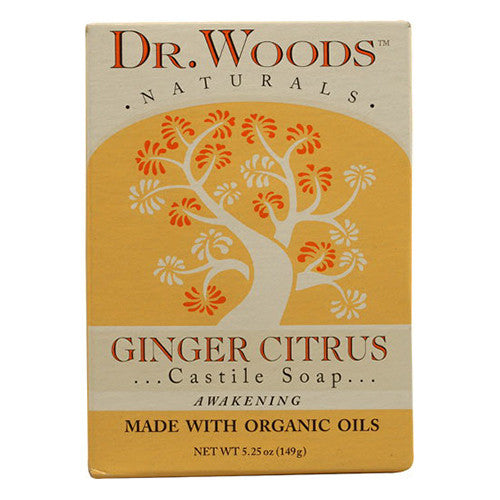 Dr Woods Naturals Awakening Castile Bar Soap, Ginger Citrus, 5.25 oz